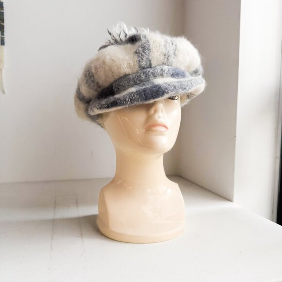 Donegal Design Ivory Blue Wool Hat M/L - Picture 2 of 8